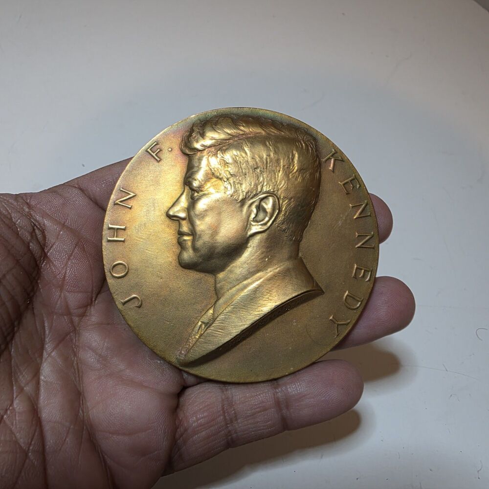 1961 US Mint John F. Kennedy Presidential Inauguration 3 Inch Bronze Medallion
